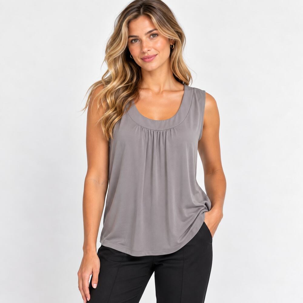 Susan Graver Liquid Knit Sleeveless Blouse Women's Size 3X Minimalist Office